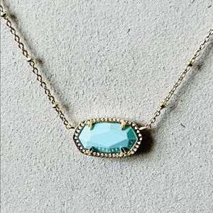 Kendra Scott Elisa Satellite Light Blue Magnesite necklace Gold Tone